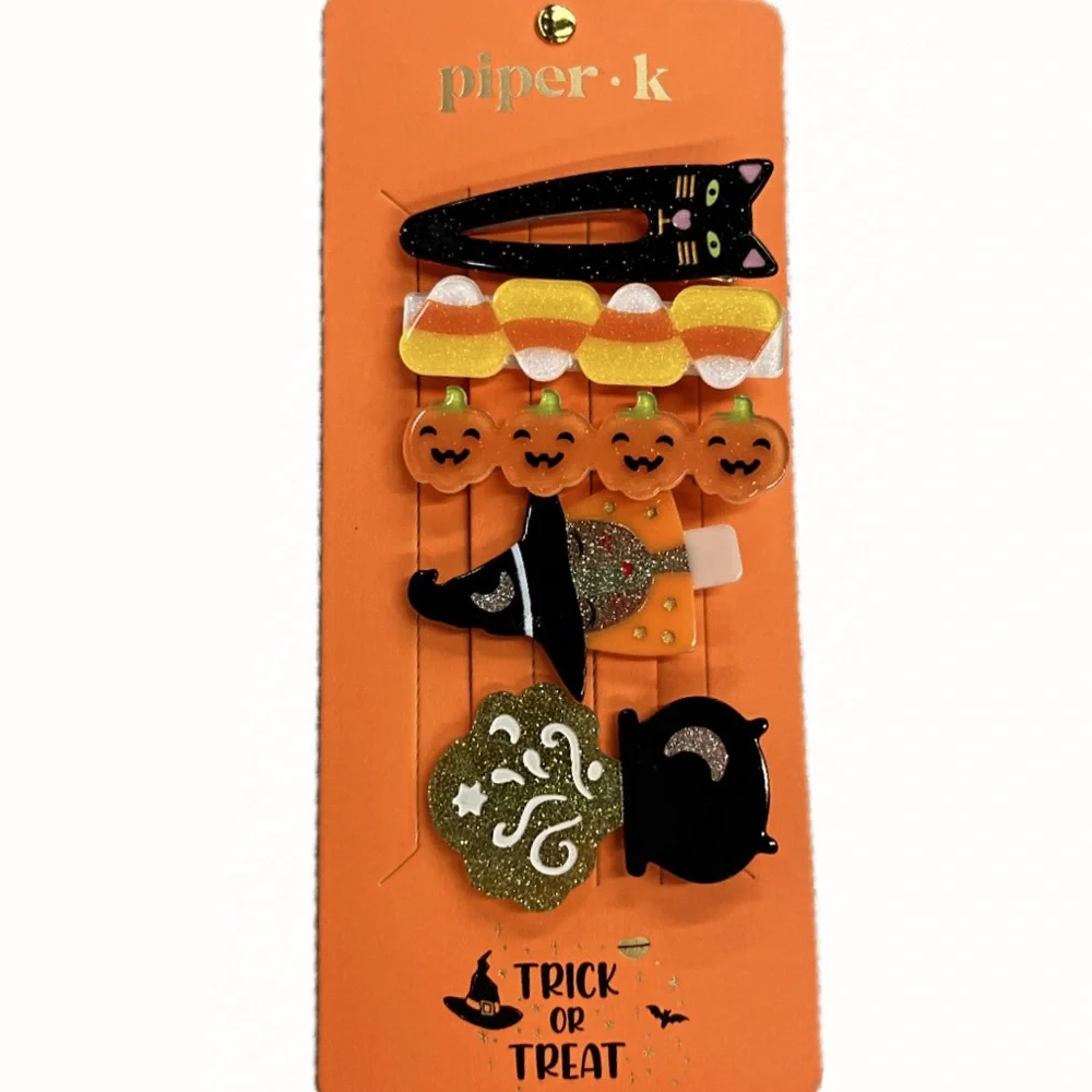 NWT 🧙🎃🐈‍⬛ Piper K Adorable Halloween Hair Claw Clips Set of 5